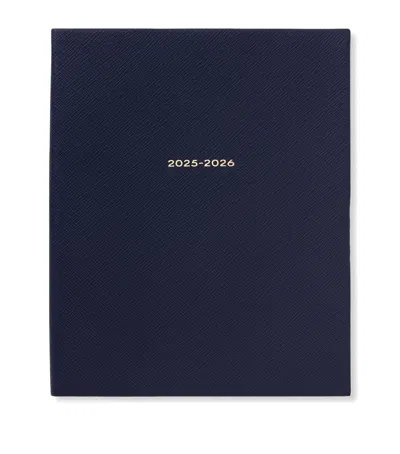 Smythson Leather Portobello Weekly Diary 2025 In Blue