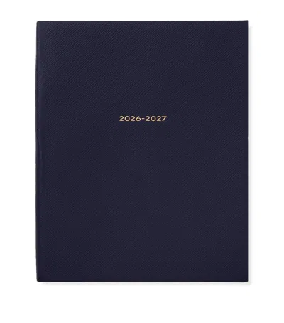 Smythson Leather Portobello Weekly Diary 2026-2027 In Navy