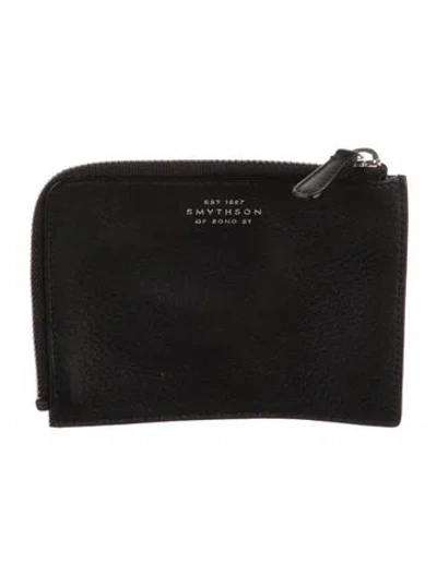 Pre-owned Smythson Leather Pouch In Black