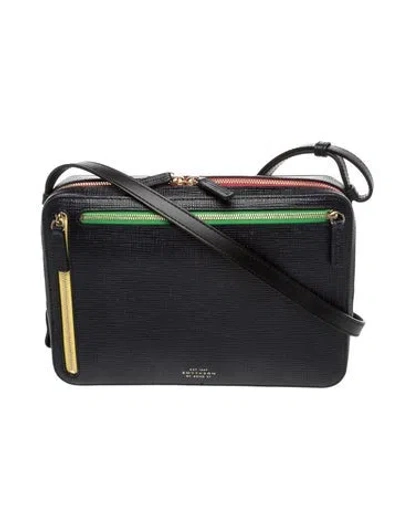 Pre-owned Smythson Leather Shoulder Bag In Black