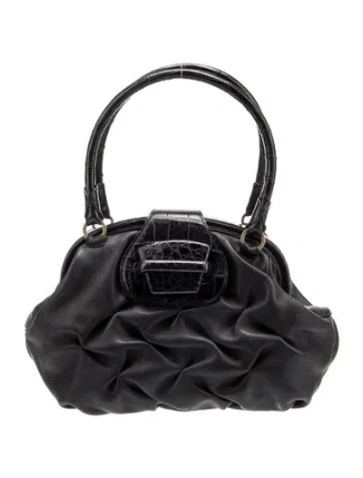 Pre-owned Smythson Leather Shoulder Bag In Black