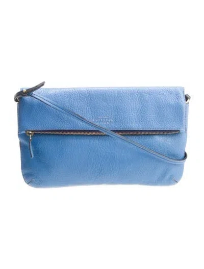 Pre-owned Smythson Leather Shoulder Bag In Blue