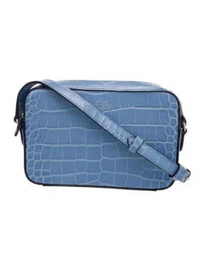 Pre-owned Smythson Leather Shoulder Bag In Blue