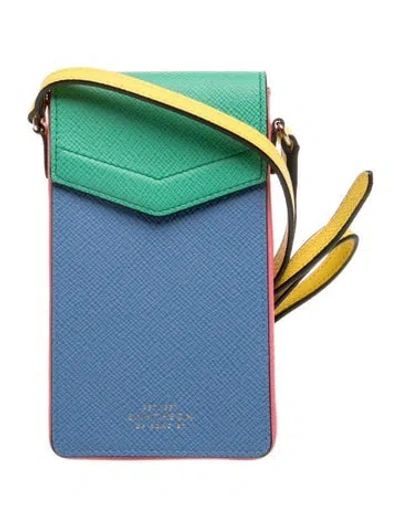 Pre-owned Smythson Leather Shoulder Bag In Blue