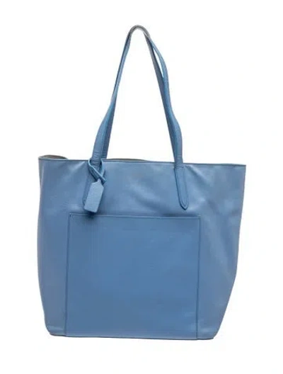 Pre-owned Smythson Leather Shoulder Bag In Blue
