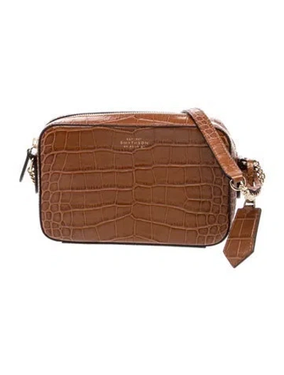 Pre-owned Smythson Leather Shoulder Bag In Brown