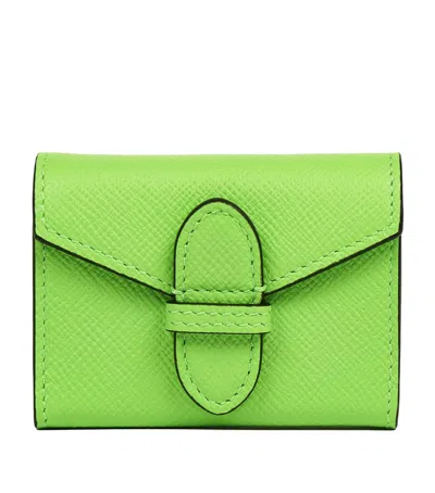 Smythson Leather Single Playing Card Case In Green