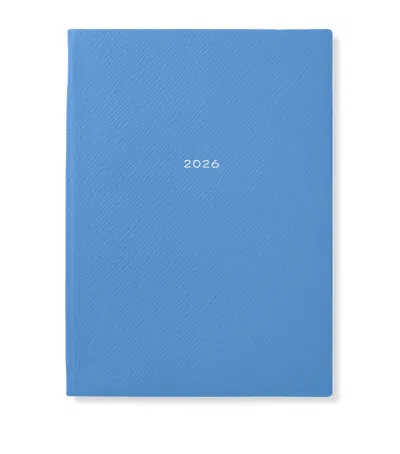 Smythson Leather Soho A5 2026 Diary In Blue