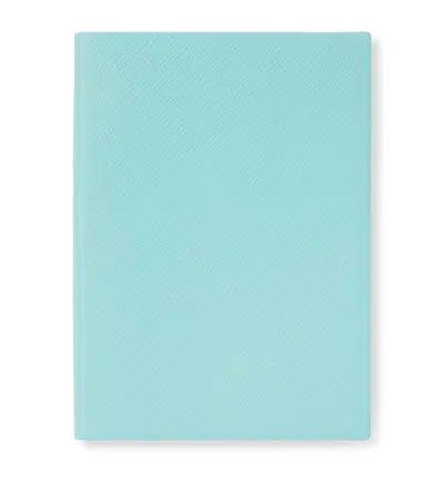 Smythson Leather Soho Notebook In Blue