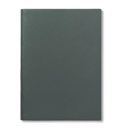 Smythson Leather Soho Notebook In Green