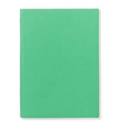 Smythson Leather Soho Notebook In Green