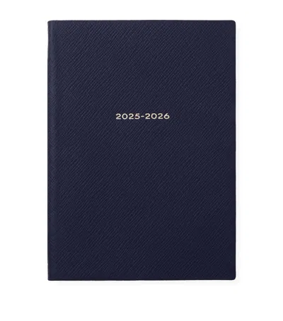 Smythson Leather Soho Planner In Blue