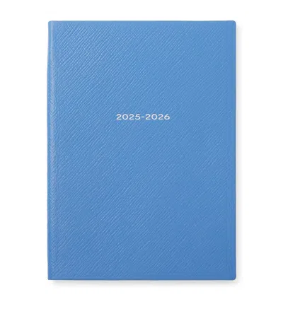 Smythson Leather Soho Planner In Blue