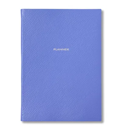 Smythson Leather Soho Planner In Purple