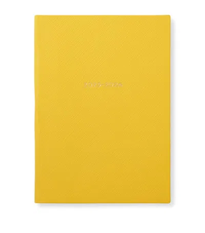 Smythson Leather Soho Planner In Yellow