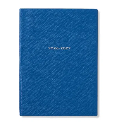 Smythson Leather Soho Weekly Diary 2026-2027 In Blue