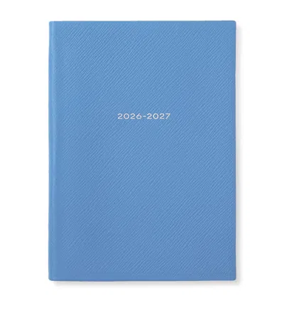 Smythson Leather Soho Weekly Diary 2026-2027 In Blue