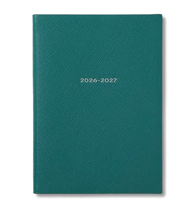 Smythson Leather Soho Weekly Diary 2026-2027 In Blue