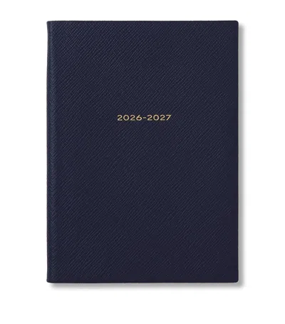 Smythson Leather Soho Weekly Diary 2026-2027 In Navy