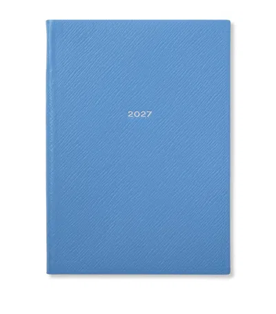 Smythson Leather Soho Weekly Diary 2027 In Blue