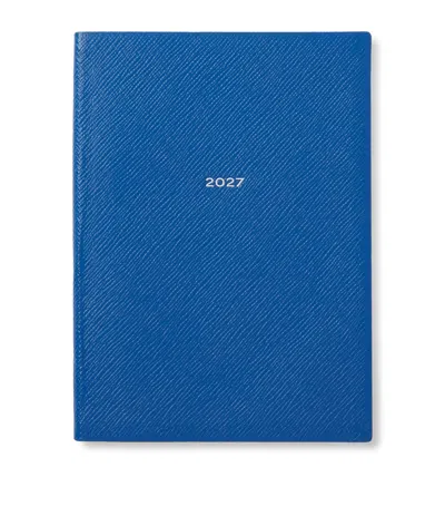 Smythson Leather Soho Weekly Diary 2027 In Blue