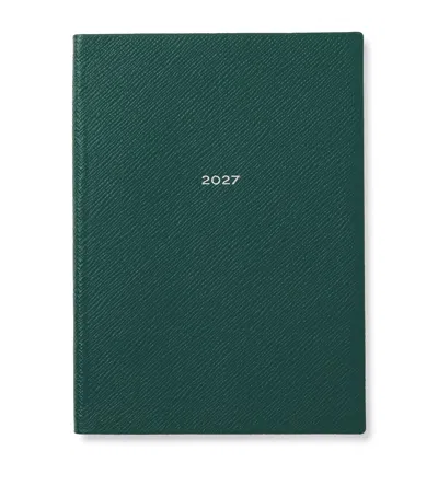 Smythson Leather Soho Weekly Diary 2027 In Green