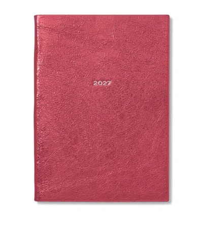 Smythson Leather Soho Weekly Diary 2027 In Pink