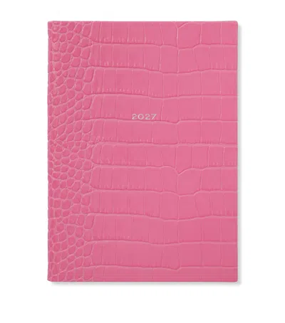 Smythson Leather Soho Weekly Diary 2027 In Pink
