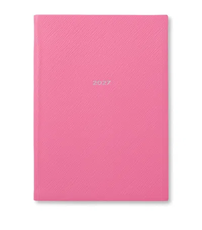 Smythson Leather Soho Weekly Diary 2027 In Pink