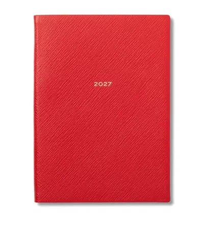 Smythson Leather Soho Weekly Diary 2027 In Red