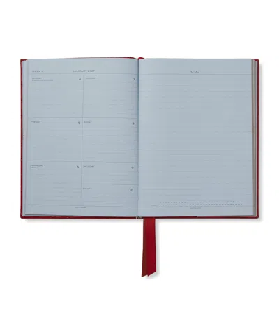 Smythson Leather Soho Weekly Diary 2027 In Red
