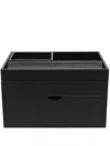 Smythson Leather Stationery Organiser In Black
