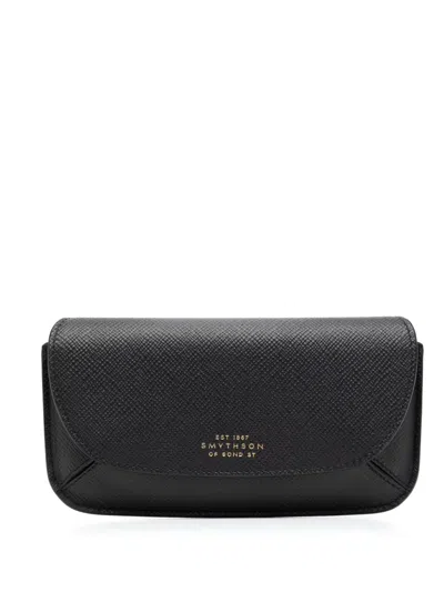 Smythson Sunglasses Case In Panama In Black