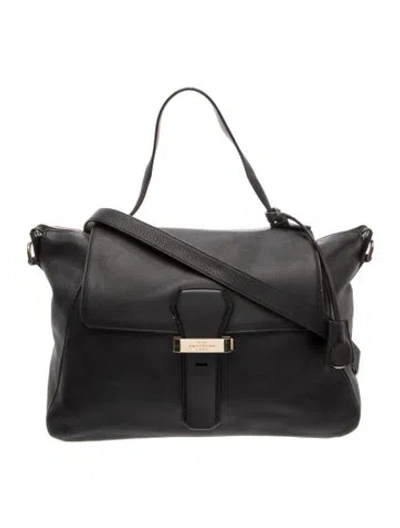 Pre-owned Smythson Leather Top Handle Bag In Black