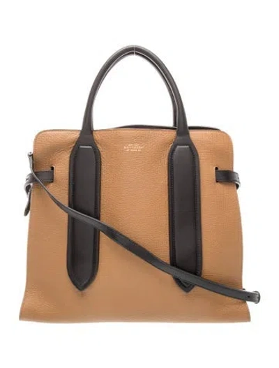 Pre-owned Smythson Leather Top Handle Bag In Brown