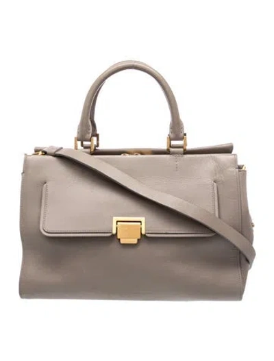 Pre-owned Smythson Leather Top Handle Bag In Neutrals