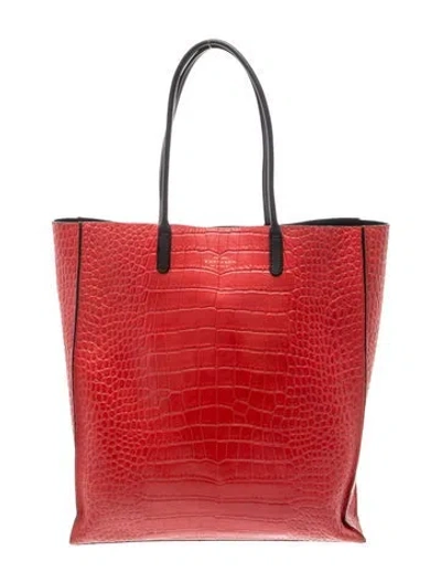 Pre-owned Smythson Leather Top Handle Bag In Red