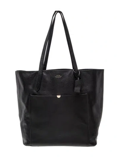 Pre-owned Smythson Leather Tote In Black