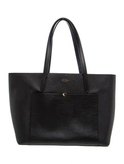 Pre-owned Smythson Leather Tote In Black