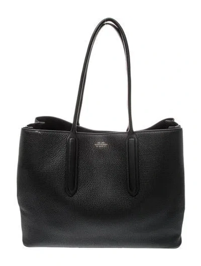 Pre-owned Smythson Leather Tote In Black