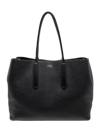 Pre-owned Smythson Leather Tote In Black