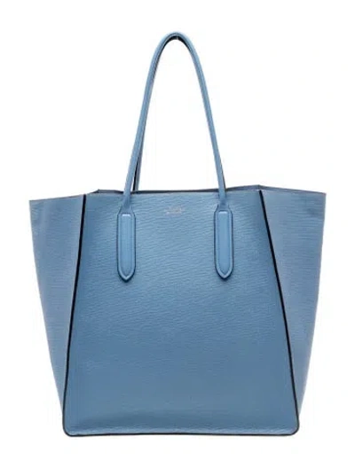 Pre-owned Smythson Leather Tote In Blue