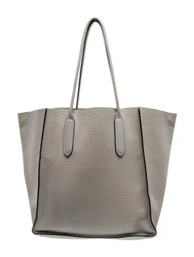 Pre-owned Smythson Leather Tote In Gray
