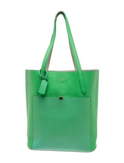 Pre-owned Smythson Leather Tote In Green