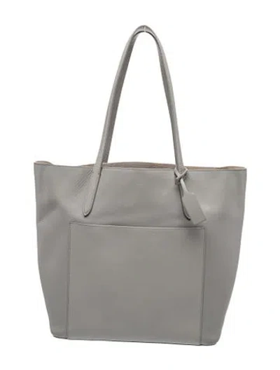 Pre-owned Smythson Leather Tote In Grey