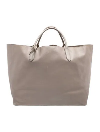 Pre-owned Smythson Leather Tote In Grey