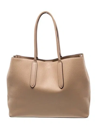 Pre-owned Smythson Leather Tote In Neutrals
