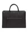 Smythson Leather Ultra Slim Briefcase In Black