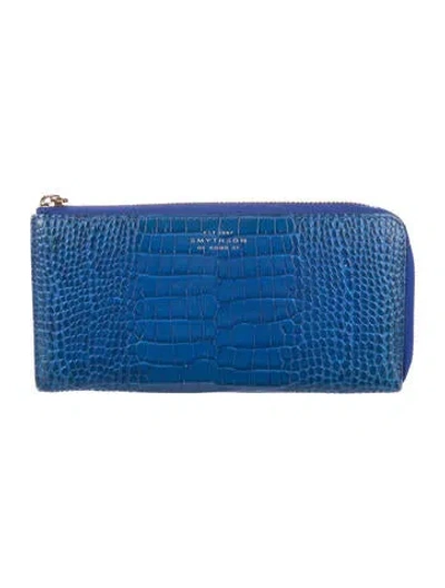 Pre-owned Smythson Leather Wallet In Blue