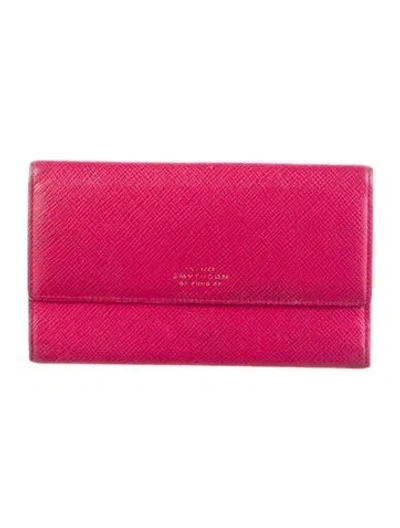 Pre-owned Smythson Leather Wallet In Pink